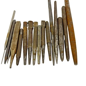 Vintage 17 Pieces of various Steel/Metal Punches Tool Lot - Unbranded - Picture 1 of 6