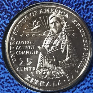 2024 P BU Zitkala-Ša American Women Quarter de Como Nuevo Conjunto Sin Circular en Violonchelo - Imagen 1 de 2