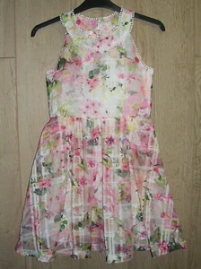 Ted Baker Girls White Pink Floral Print Pleated Summer Party Dress Age 11 146cm - Picture 1 of 6