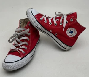 Converse Chuck Taylor All Star High Top Sneakers Red/White, Men's Size 4 Women 6 - Picture 1 of 12