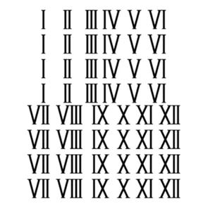 Calcomanías de vinilo efecto oro cepillado números romanos 1-12 x 4 - Imagen 1 de 2