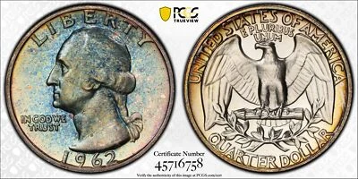 1962 25C Silver Proof Washington Quarter PCGS PR 66 - Image 1 of 3