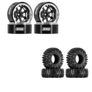 INJORA Carbon Fiber Aluminum 1.3 Beadlock Wheels and Tires for 1/18 1/24 RC Car - Picture 1 of 36