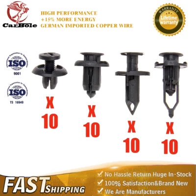 40x Clips de parachoques Auto Coche Agujero Plástico Remaches Sujetador Guardabarros Push Pin Cuerpo EE. UU. Foto 1 de 4