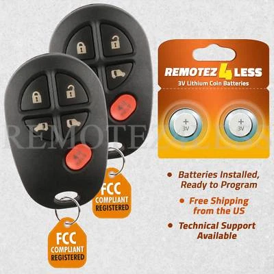 2 For 2008 2009 2010 2011 2012 2013 Toyota Sienna Remote Car Keyless Key Fob - Image 1 of 4