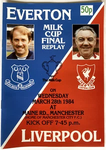 LIVERPOOL V EVERTON 1984 LIGA TAZA DE LECHE PROGRAMA DE REPETICIÓN FINAL @ MAINE ROAD - Imagen 1 de 1