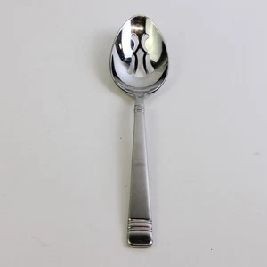 Reed & Barton Longwood 18/8 Stainless Slotted Serving Spoon 8.75 inches - Picture 1 of 5