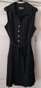Sharagano Black, Button Up, Sleeveless Women's Dress Size 8 - Picture 1 of 6