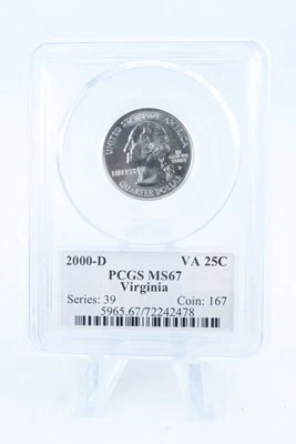 2000-D PCGS MS67 Virginia State Quarter Business Strike 25C - Image 1 of 2