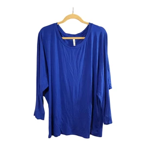 White Mark Royal Blue Dolman Sleeve Supersoft Stretchy Top Casual Women's 2X - Picture 1 of 11