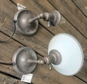 Coppia Applique da Parete in Ottone Stile Elettrico Antico Luci da Parete Arredamento Casa - Foto 1 di 9
