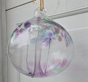 Mundgeblasene Glas Ornament hängende Freundschaft blicken Hexenkugel 6" Außendurchmesser - Bild 1 von 8