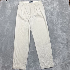 Polo Ralph Lauren Khaki Pleated Chinos Andrew Pant 33x34 - Picture 1 of 6