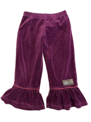 Pantalones de pierna con volantes de terciopelo púrpura talla 6 Matilda Jane para niñas en muy buen estado Foto 1 de 4