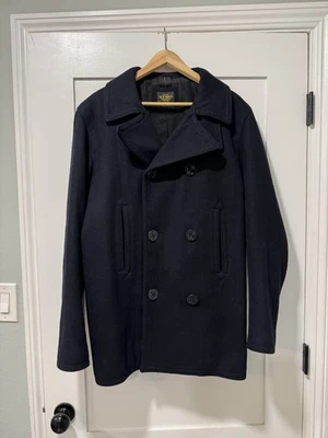 Old Navy Men's Vintage 70% Wool Peacoat Navy Blue Size Large Double Breasted - Image 1 of 4