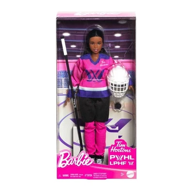 Barbie Tim Hortons Mattel 2025 PWHL Jugador de Hockey Muñeca Canadá Morena EN MANO Foto 1 de 4