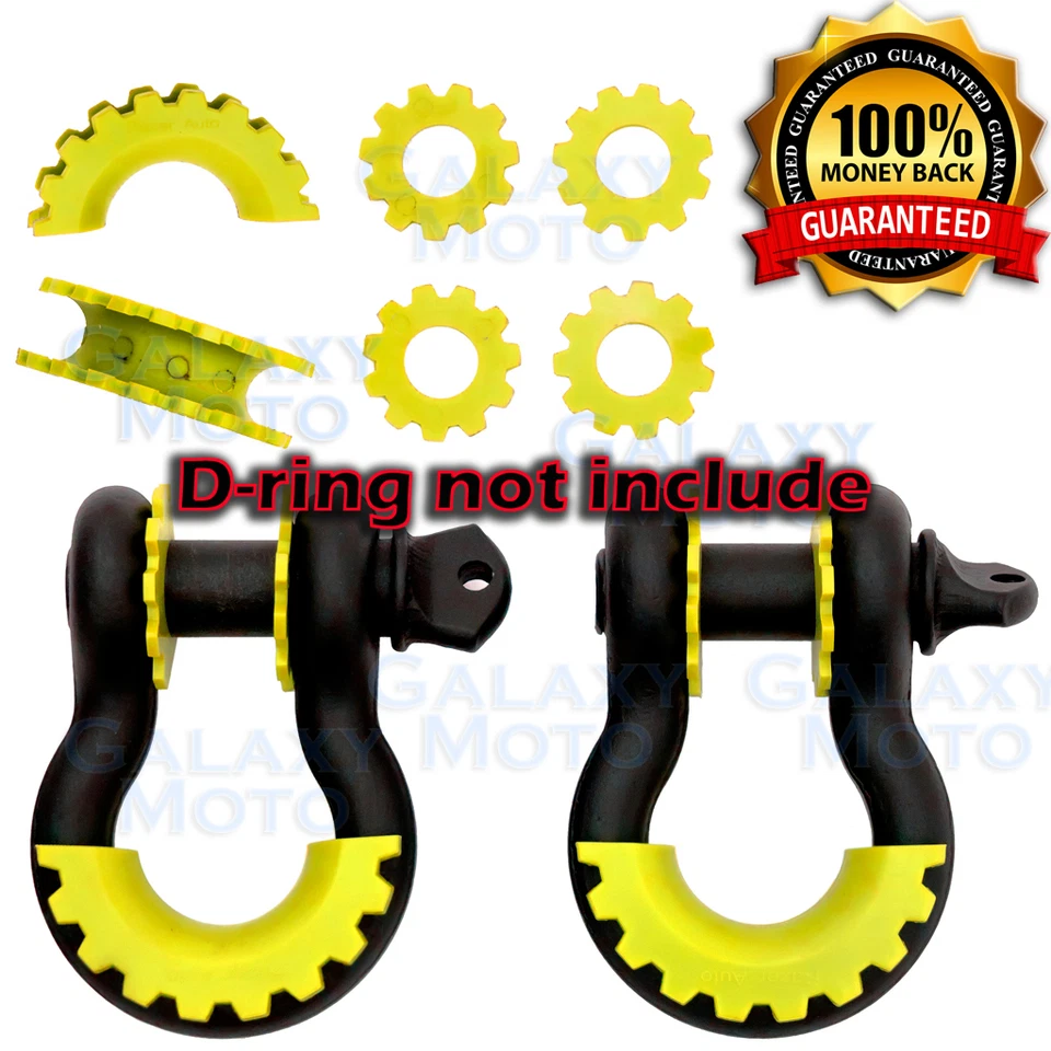 Juego de 6 kits de cubierta de protección contra traqueteo aislador y arandelas de grillete de anillo en D amarillo Foto 1 de 1