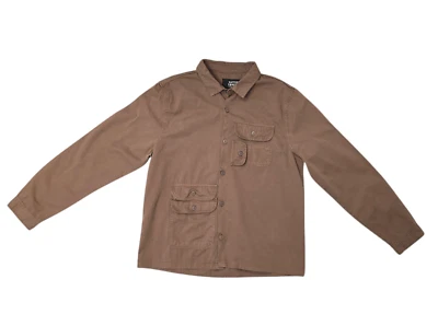 Native Youth Men's Washed Cotton Cargo Pocket Shirt - Brown XL $90 - Image 1 of 2