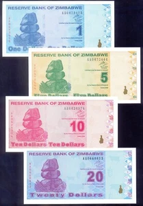 Zimbabwe 1 - 100 dollari 2009 P92-98 Unc - Foto 1 di 4