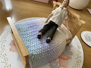 Dolls House Throw/Blanket For Double Bed Multicoloured Blue, Mauve & Cream - Picture 1 of 4