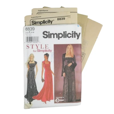 Simplicity 8839 Misses Dresses Pattern Size 8-18 Uncut Flared Drop Waist Gown - Image 1 of 4