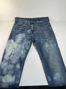 LEVI’S 508 Med Bleach Wash Straight Leg Denim Blue Jeans Mens 34x33 EUC! VTG - Picture 1 of 11