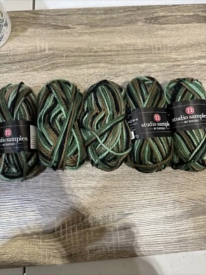 Studio Samples by Nicole Bulky Yarn - Camo Green- 70 yards - 45gr- 5 Skeins HTF - Image 1 of 4
