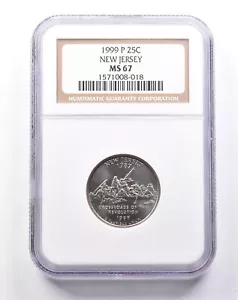 MS67 1999-P Washington State Quarter New Jersey NGC *6163 - Picture 1 of 3