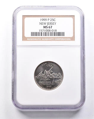 MS67 1999-P Washington State Quarter New Jersey NGC *6163 - Image 1 of 3