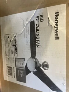 honeywell RIO 52” ceiling fan model 50195 w/ remote. UNTESTED. AD - Picture 1 of 8