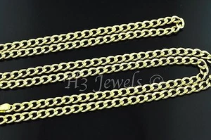 14k solid yellow gold hollow curb chain necklace lobster 3.10grams #3127 20 inch - Picture 1 of 7
