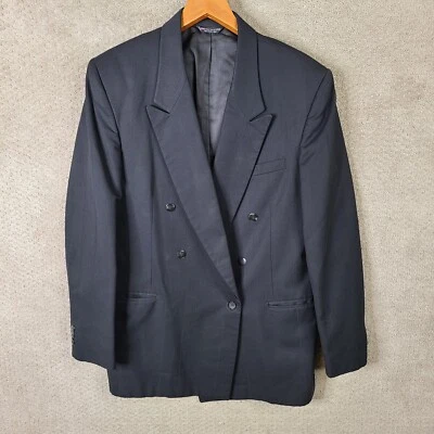 Chaqueta De Colección Raffinati Dorada Para Hombres 42L Blazer Negro Rayas Doble Pecho EE. UU. Foto 1 de 4