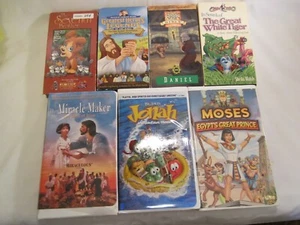 VHS Lot 7 Set Christian Children's Films JONAH Moses WHITE TIGER etc [10L3] - Picture 1 of 1