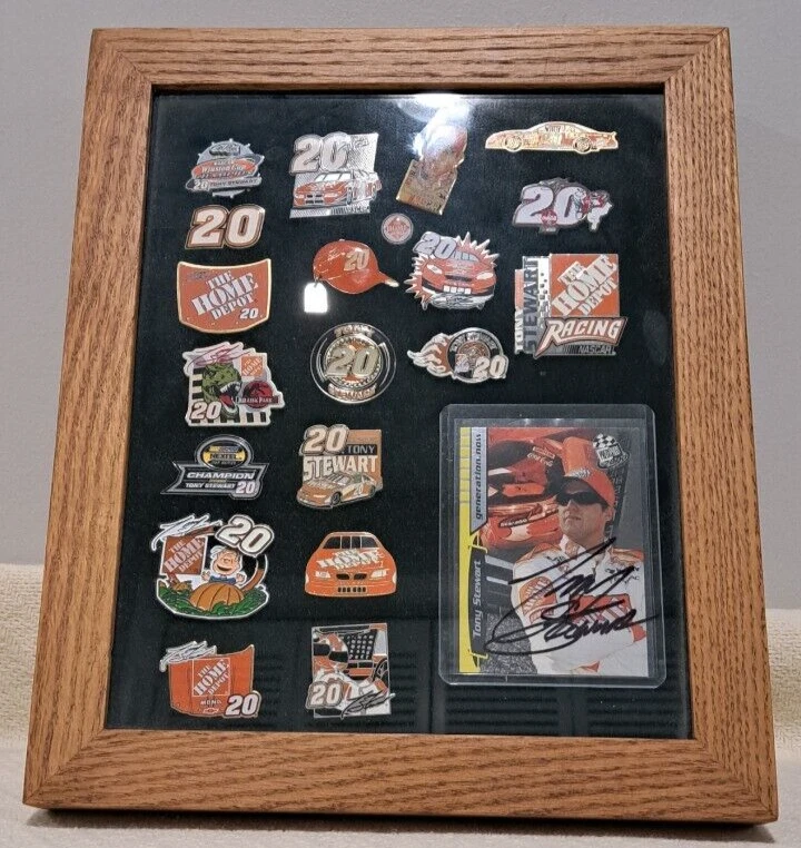 Autograph Tony Stewart #20 Pins, Winston Nextel Jurassic Park Peanuts Coca-Cola - Image 1 of 4