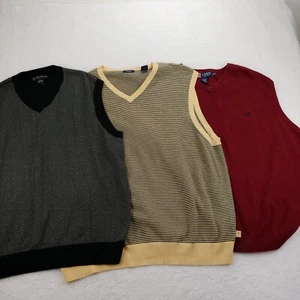 Lote De 3 Chaps Izod Protour Golf Preppy Colores Oscuros 2XL Chaleco Para Hombres - Imagen 1 de 17