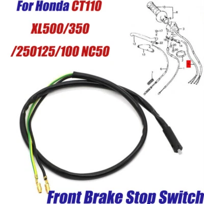 For Honda Front Brake Stop Switch CT90 CT110 XL500/350/250/125/100 CB125/200/400 Foto 1 de 4
