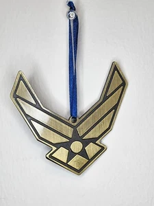 Lizenzierter Kurt Adler Luftwaffe Logo Bronze Metall Christbaumschmuck (USAF) - Bild 1 von 7