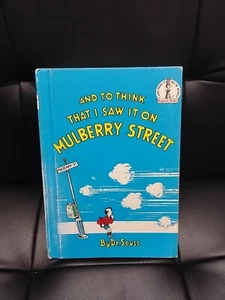 AND TO THINK I SAW IT ON MULBERRY STREET Dr SEUSS HARDCOVER 1964 Banned - Imagen 1 de 15