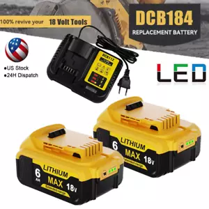 20V FOR DEWALT 20 Volt MAX Lithium-Ion Battery / Charger DCB203 DCB201 DCB200-2 - Picture 1 of 22