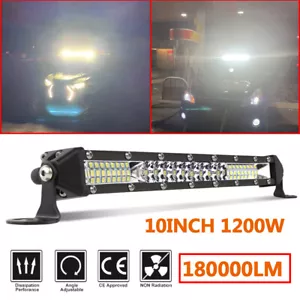 10"inch Slim LED Light Bar Spot Flood Combo Offroad Driving ATV 4WD SUV ATV RZR - Bild 1 von 12