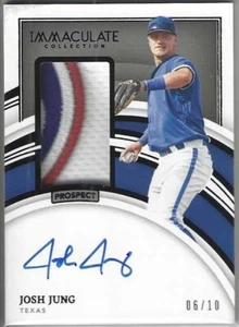 2022 Immaculate Collection JOSH JUNG Rangers Prospect Patch Autograph #'d 06/10 - Picture 1 of 2
