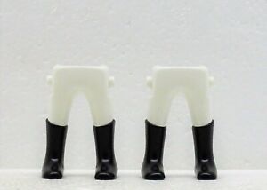 2 X Garde Jambes Pantalon Blanc Chevalier Bottes Noir Playmobil Pour Soldats Acw