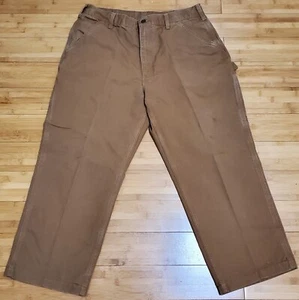 Carhartt Jeans Pants Cargo Mens W34 L26 Sand Brown Combats 5 Pockets Zip Pleaded - Picture 1 of 8