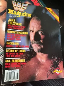 WWF WWE Magazine JULY 1991 - Jake Roberts + Merchandise Catalog - Picture 1 of 3