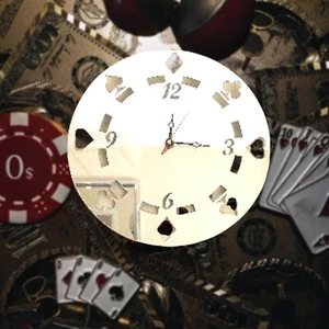 Poker Chip Shaped Clocks - Many Colour Mirrors & Solid Not Mirror Colours - Picture 1 of 6
