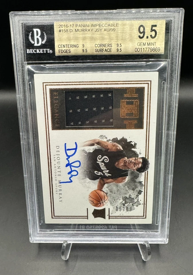 2016-17 Panini Impeccable Elegance Jersey Autograph Dejounte Murray /99 Patch RC - Image 1 of 3