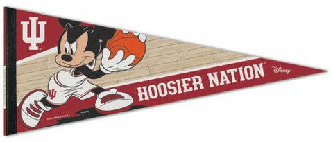 Indiana Hoosiers Basketball MICKEY MOUSE POINT GUARD Premium Disney Felt PENNANT Cover