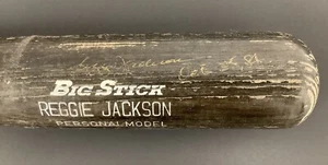 Mazza da baseball Reggie Jackson gioco usata firmata autografo HOF Adirondack JSA - Foto 1 di 12