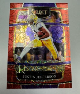 2022 Panini Select Draft Picks Justin Jefferson Red Lazer Prizm #49 - Picture 1 of 2