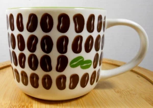 Starbucks Coffee 2009 nuevo hueso porcelana granos de café anuncio promocional taza de café de cerámica - Imagen 1 de 9